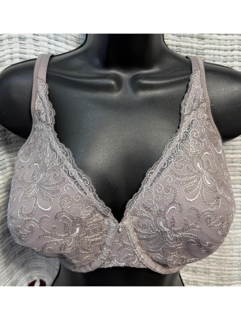 Playtex 4513 Lace Underwire Bra 36DD Taupe Mauve